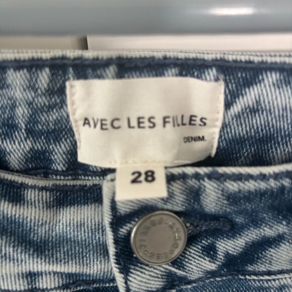 NWT Avec Les Filles Grommet High Waist Palazzo Jean Size 28 - Picture 5 of 7